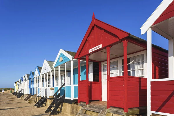England, Suffolk, Southwold, Colourful Beach Huts