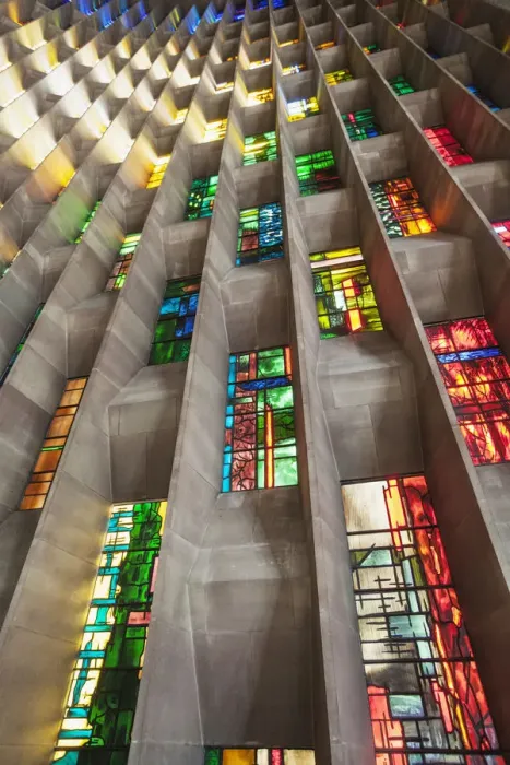 Framed Print : England, Warwickshire, Coventry, New Coventry Cathedral, The Baptistery Window Designed Framed Print : England, Warwickshire, Coventry, New Coventry Cathedral, The Baptistery Window Designed