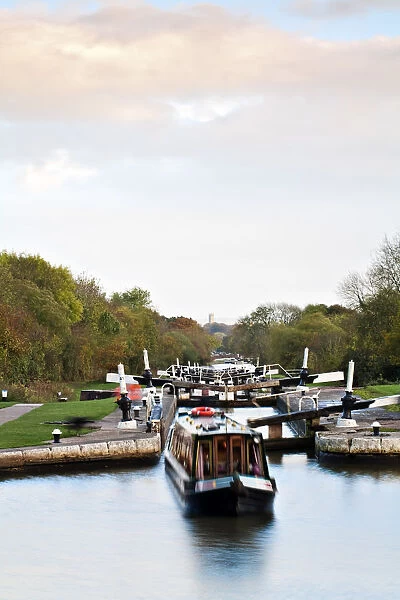 England, Warwickshire, near Warwick, Hatton, Hatton Locks on the Grand Union Canal