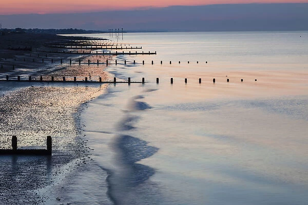 England, West Sussex, Bognor Regis, Dawn over Bognor Regis Beach