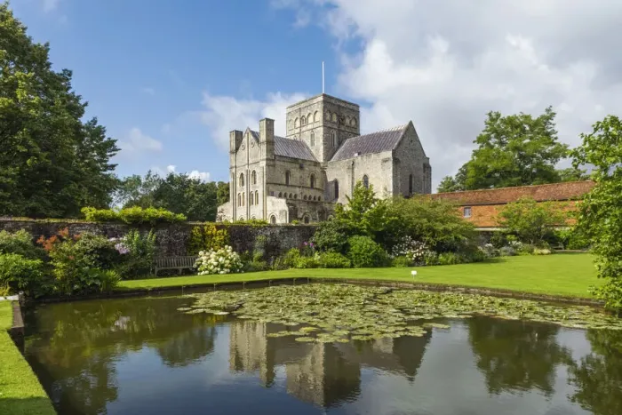Framed Print : England, Winchester, Hospital of St Cross, View from The Masters Garden Framed Print : England, Winchester, Hospital of St Cross, View from The Masters Garden