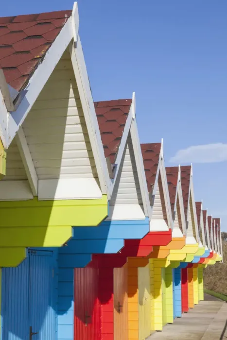 Framed Print : England, Yorkshire, Scarborough, Colourful Beach Huts Framed Print : England, Yorkshire, Scarborough, Colourful Beach Huts