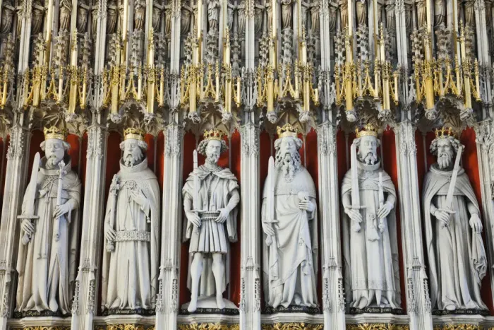 Framed Print : England, Yorkshire, York, York Minster, The Quire Screen depicting The Medieval Kings Framed Print : England, Yorkshire, York, York Minster, The Quire Screen depicting The Medieval Kings