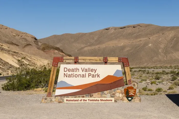 Framed Print : Entrance to Death Valley National park, California, USA Framed Print : Entrance to Death Valley National park, California, USA