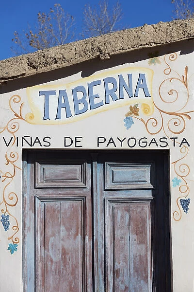 The entrance door to the tavern of the Payogasta winery on the High Altitude Wine Route, Calchaqui Valleys, Salta province, Argentina