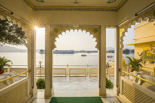 Entrance of Fateh Prakash hotel, City Palace, Udaipur, Rajasthan, India