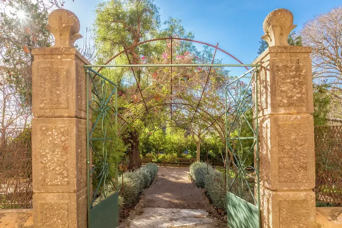 Framed Print : Entrance to the garden of Finca Publica Galatzo, Mallorca, Balearic Islands, Spain