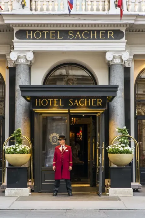 Framed Print : Entrance at Hotel Sacher, Vienna, Austria Framed Print : Entrance at Hotel Sacher, Vienna, Austria