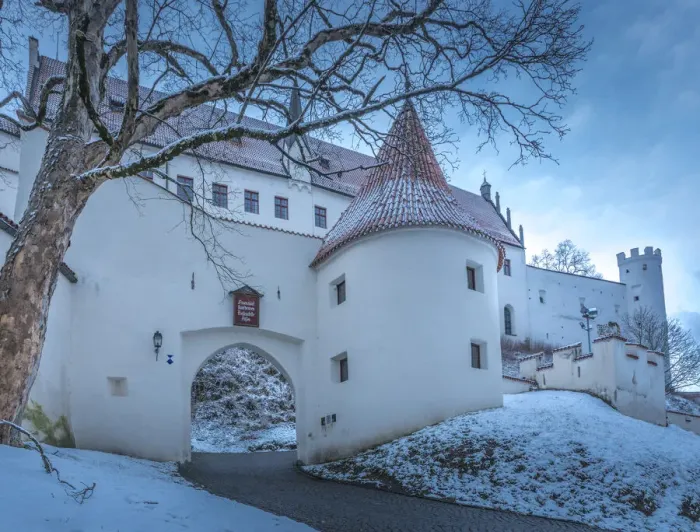 Framed Print : Entrance portal of the High Castle in Fuessen, Allgaeu, Bavaria, Germany