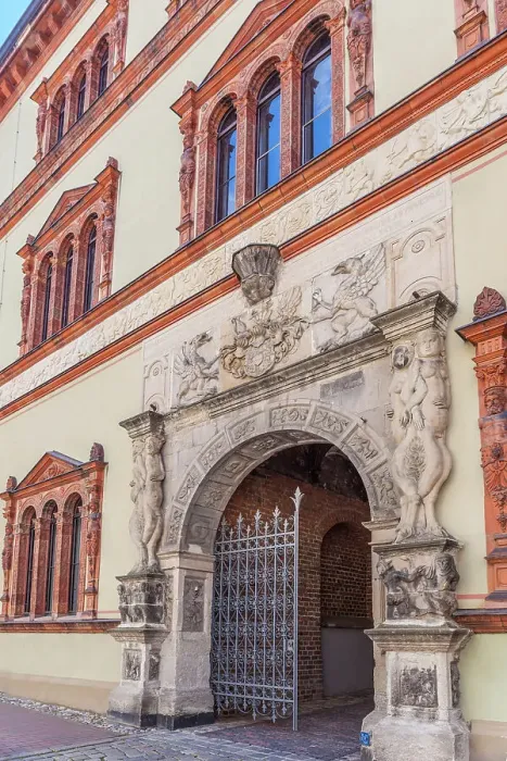 Framed Print : Entrance portal of the historic District Court of Wismar, Mecklenburg-Western Pomerania, Baltic Sea, North Germany, Germany Framed Print : Entrance portal of the historic District Court of Wismar, Mecklenburg-Western Pomerania, Baltic Sea, North Germany, Germany