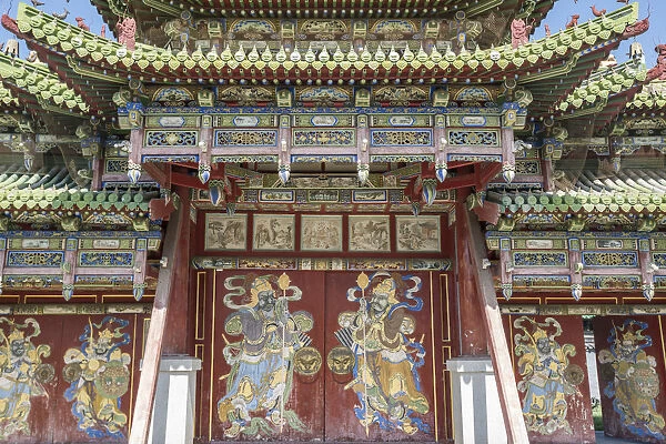 Detail of one of the entrance to the Winter Palace of the Bogd Khan. Ulan Bator, Mongolia