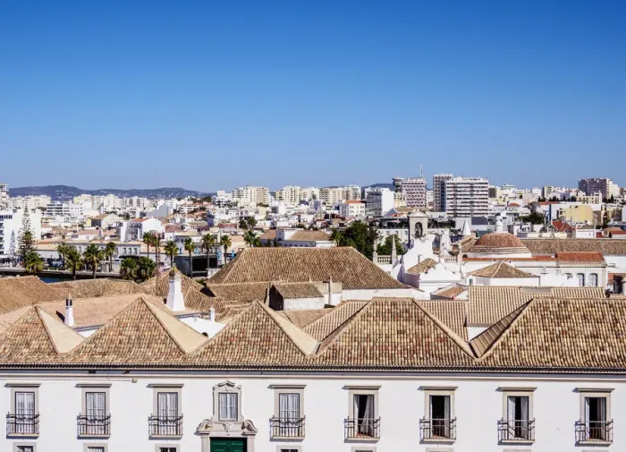 Framed Print : Episcopal Palace and Largo da Se, elevated view, Faro, Algarve, Portugal Framed Print : Episcopal Palace and Largo da Se, elevated view, Faro, Algarve, Portugal