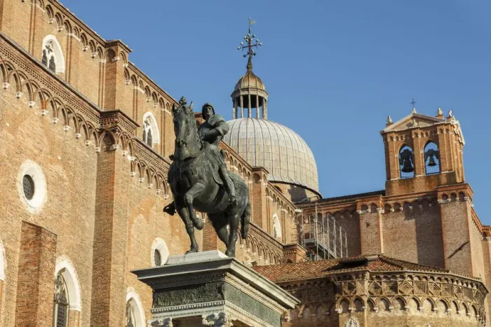 Framed Print : The Equestrian Statue of Bartolomeo Colleoni by Verrocchio on the Campo Santi Giovanni