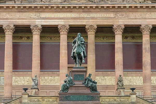 Equestrian statue of Frederick William IV in front of Alte Nationalgalerie, Museum Island, UNESCO, Berlin, Germany