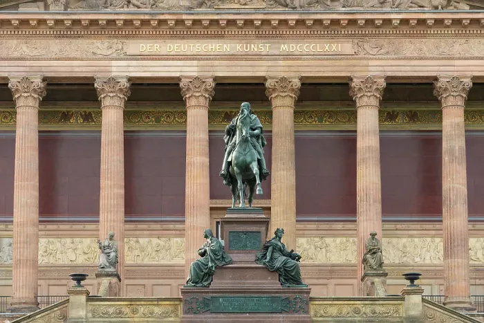 Framed Print : Equestrian statue of Frederick William IV in front of Alte Nationalgalerie, Museum Island, UNESCO, Berlin, Germany Framed Print : Equestrian statue of Frederick William IV in front of Alte Nationalgalerie, Museum Island, UNESCO, Berlin, Germany