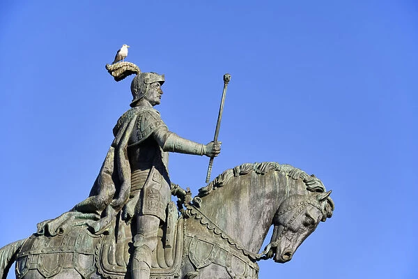 Equestrian statue of King Joao I, Praca da Figueira. Lisbon, Portugal