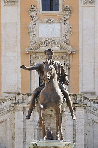 Equestrian Statue of Marcus Aurelius at the Capitoline Hill. Rome, Italy