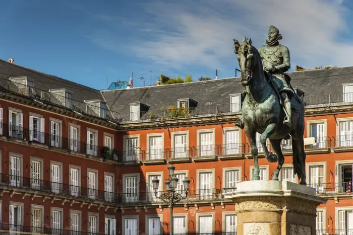 Framed Print : The equestrian statue of Philip III or Felipe III, Plaza Mayor, Madrid, Comunidad Framed Print : The equestrian statue of Philip III or Felipe III, Plaza Mayor, Madrid, Comunidad