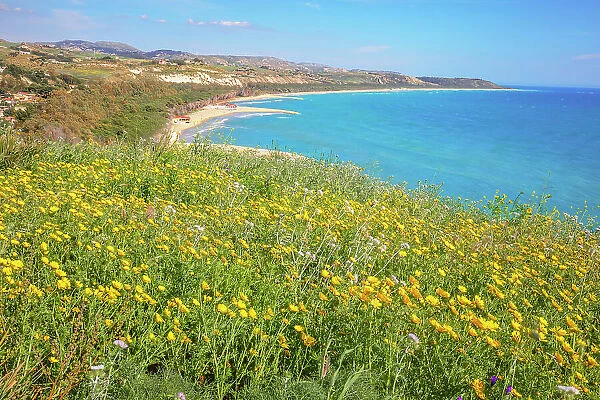 Eraclea Minoa beach, top view, Cattolica Eraclea, Agrigento district, Sicily, Italy