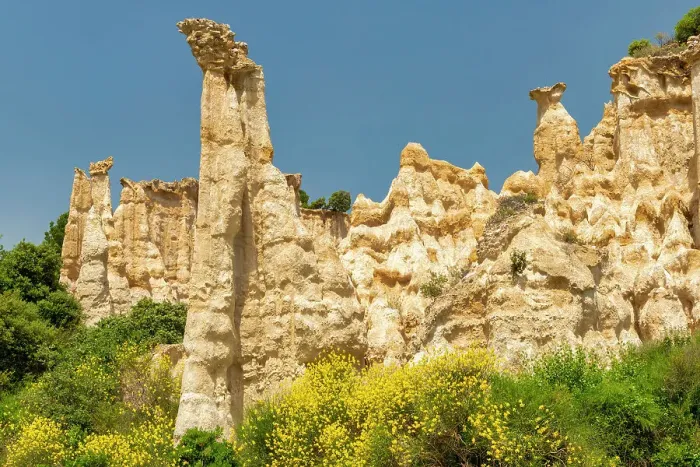 Framed Print : Eroded Rock Formations, Orgues d Ille-sur-Tet, Pyrenees Orientales, Occitanie Region, France Framed Print : Eroded Rock Formations, Orgues d Ille-sur-Tet, Pyrenees Orientales, Occitanie Region, France