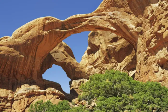 Framed Print : Erosion landscape at Double Arch - USA, Utah, Grand, Arches National Park Framed Print : Erosion landscape at Double Arch - USA, Utah, Grand, Arches National Park