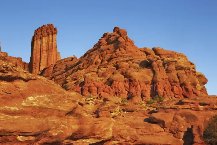 Framed Print : Erosion landscape at Fisher Towers - USA, Utah, Grand, Moab, CastleValley