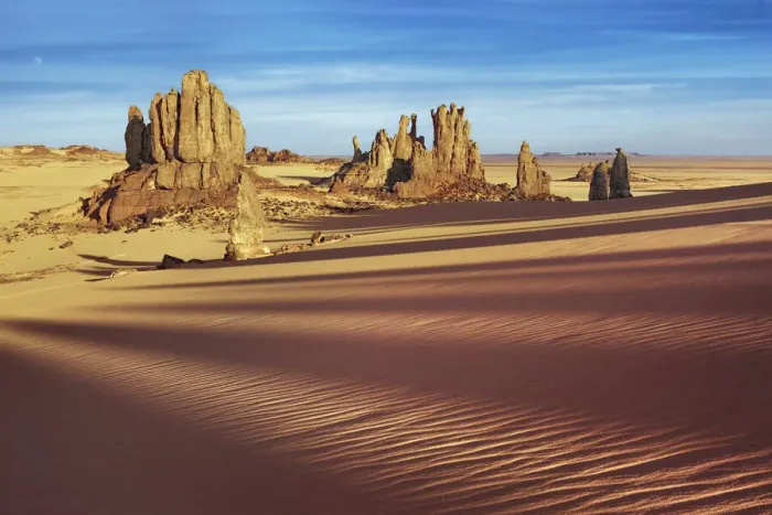 Framed Print : Erosion landscape in Tassili du Hoggar - Algeria, Tassili Hoggar, Tahaggart - Sahara