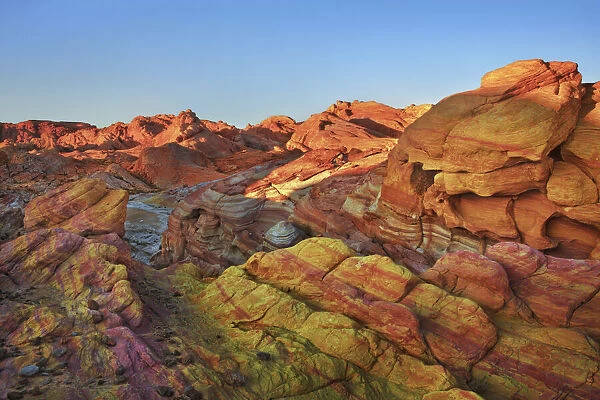 Erosion landscape in Valley of Fire - USA, Nevada, Clark, Valley Of Fire