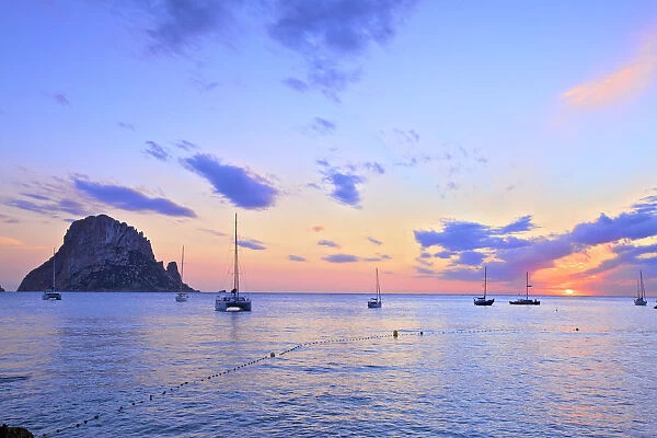 Es Vedra at Sunset, Cala daaHort, Ibiza, Balearic Islands, Spain