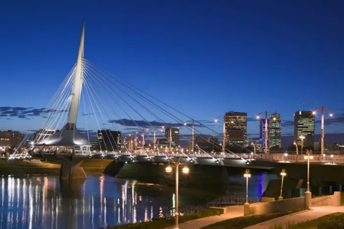 Framed Print : Esplanade Riel Pedestrian Bridge, Winnipeg, Manitoba, Canada