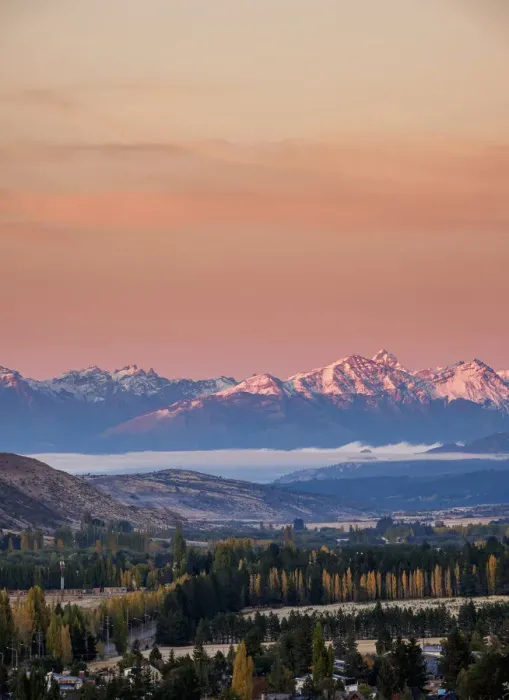 Framed Print : Esquel at sunrise, elevated view, Chubut Province, Patagonia, Argentina Framed Print : Esquel at sunrise, elevated view, Chubut Province, Patagonia, Argentina