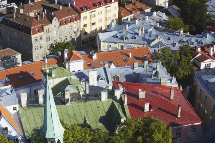 Framed Print : Estonia, Tallinn, View Of Lower Town Rooftops Framed Print : Estonia, Tallinn, View Of Lower Town Rooftops