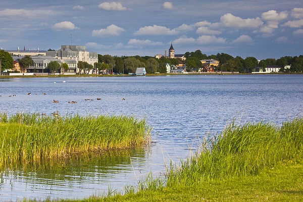 Estonia, Western Estonia, Haapsalu, town view from Vaikeviik Lake