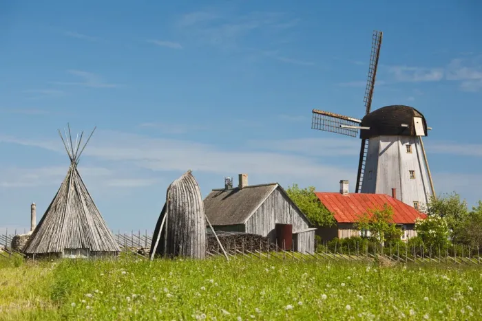 Framed Print : Estonia, Western Estonia Islands, Saaremaa Island, Angla, Saaremaa Windmill Museum