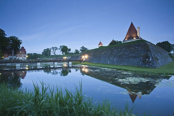 Estonia, Western Estonia Islands, Saaremaa Island, Kuressaare, Kuressaare Castle, evening