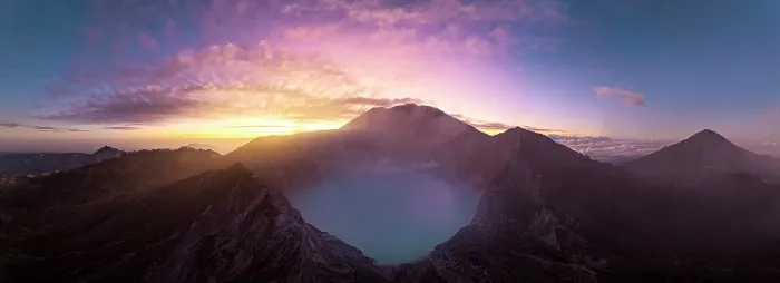Framed Print : Ethereal sky at sunrise over the Kawah Ijen volcano crater, aerial view, Banyuwangi, East Java, Indonesia Framed Print : Ethereal sky at sunrise over the Kawah Ijen volcano crater, aerial view, Banyuwangi, East Java, Indonesia