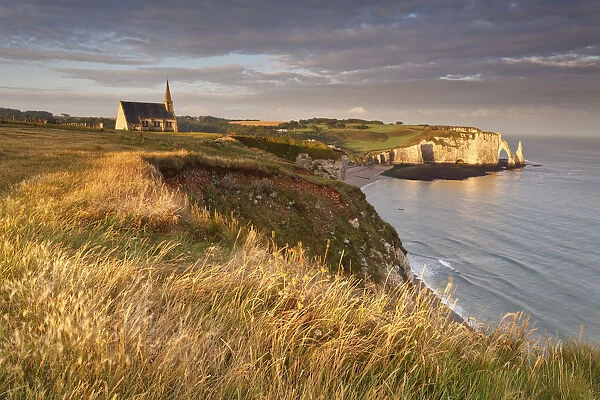 Etratat cliffs, Normandy, France. A small fishing village famous for the its spectacular