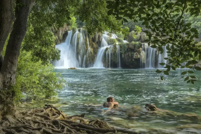 Framed Print : Europe, Balkan, Croatia, Krka National Park, Skradinski Buk waterfall Framed Print : Europe, Balkan, Croatia, Krka National Park, Skradinski Buk waterfall