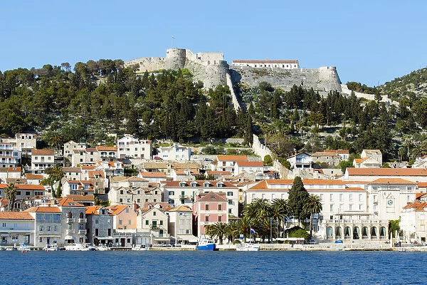 Europe, Balkans, Croatia, Hvar, Hvar town, view of the UNESCO World heritage listed