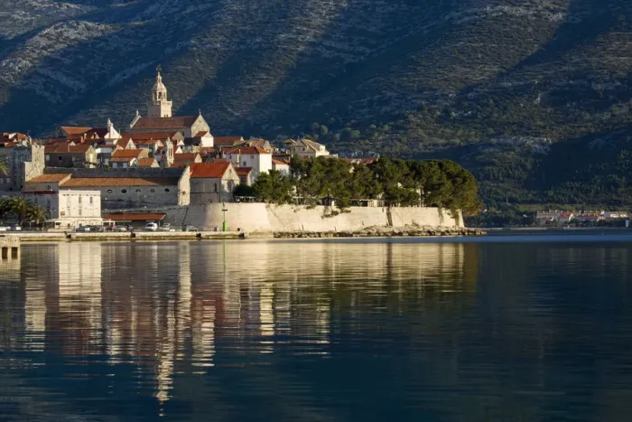 Framed Print : Europe, Balkans, Croatia, Korcula, Korcula town Framed Print : Europe, Balkans, Croatia, Korcula, Korcula town