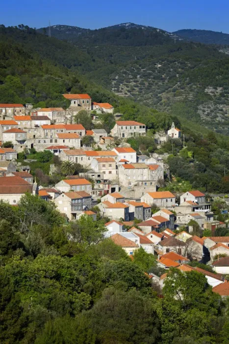 Framed Print : Europe, Balkans, Croatia, Korcula, Zrnovo village Framed Print : Europe, Balkans, Croatia, Korcula, Zrnovo village