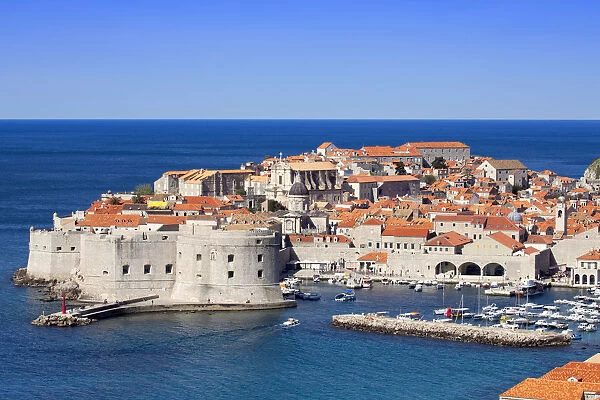 Europe, Croatia, Dalmatia, Dubrovnik, view of the UNESCO world heritage listed historic