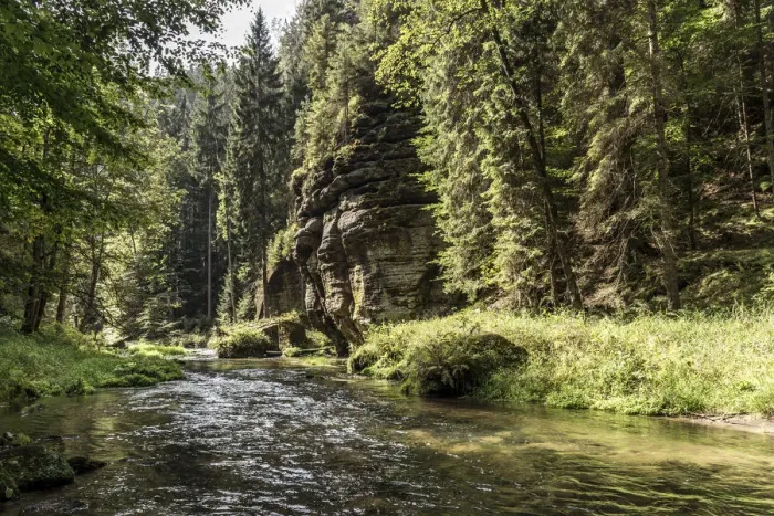 Framed Print : europe, Czech Republic, Hrensko. The Kamnitz Gorge