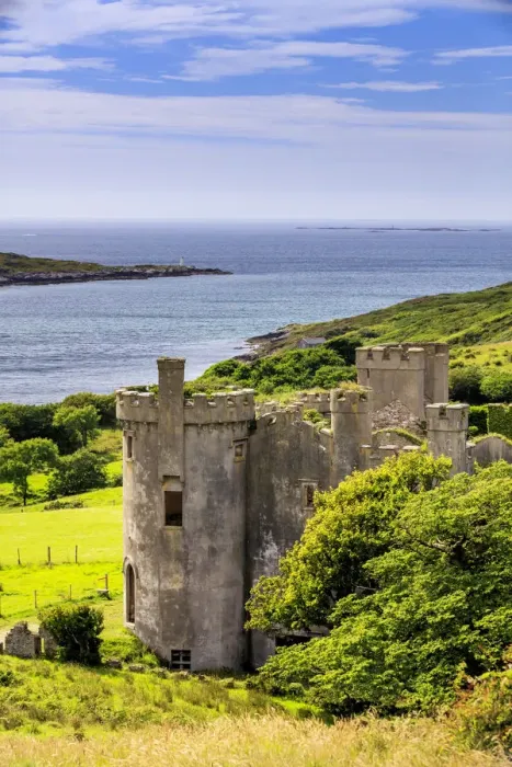 Framed Print : Europe, Dublin, Ireland, Clifden castle along the scenic Sky road in Connemara Framed Print : Europe, Dublin, Ireland, Clifden castle along the scenic Sky road in Connemara