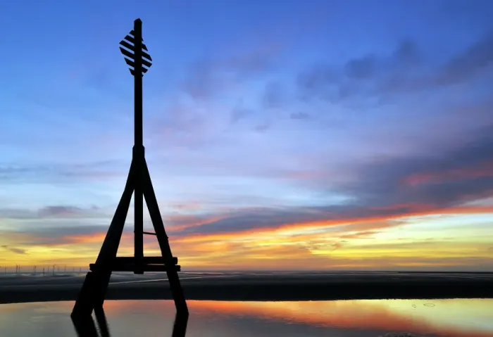 Framed Print : Europe, England, Lancashire, Liverpool, Crosby Beach Sunset Framed Print : Europe, England, Lancashire, Liverpool, Crosby Beach Sunset