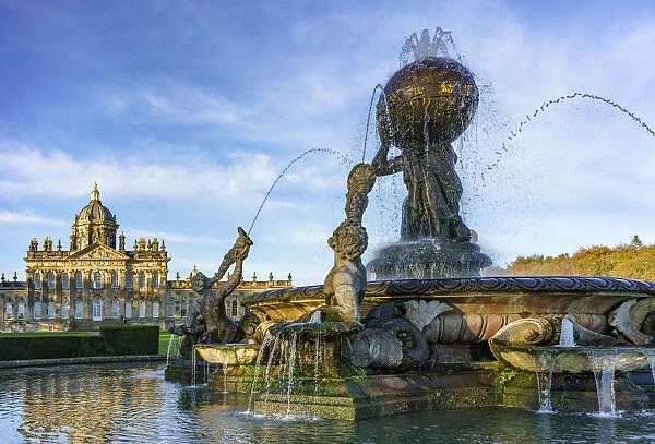 Europe, England, North Yorkshire, Castle Howard, Atlas Fountain