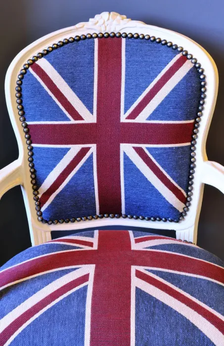 Framed Print : Europe, England, West Yorkshire, Union Flag Chair Framed Print : Europe, England, West Yorkshire, Union Flag Chair