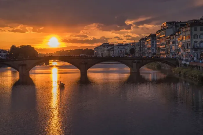 Framed Print : Europe, European, Italy, italian, Tuscany, Florence, sunset at Arno river Framed Print : Europe, European, Italy, italian, Tuscany, Florence, sunset at Arno river