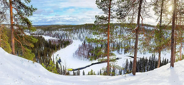 Europe, Finland, elevated viewpoint at Oulanka National Park