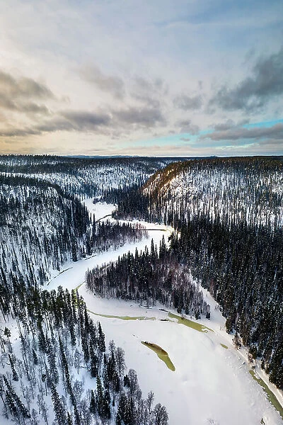 Europe, Finland, elevated viewpoint at Oulanka National Park
